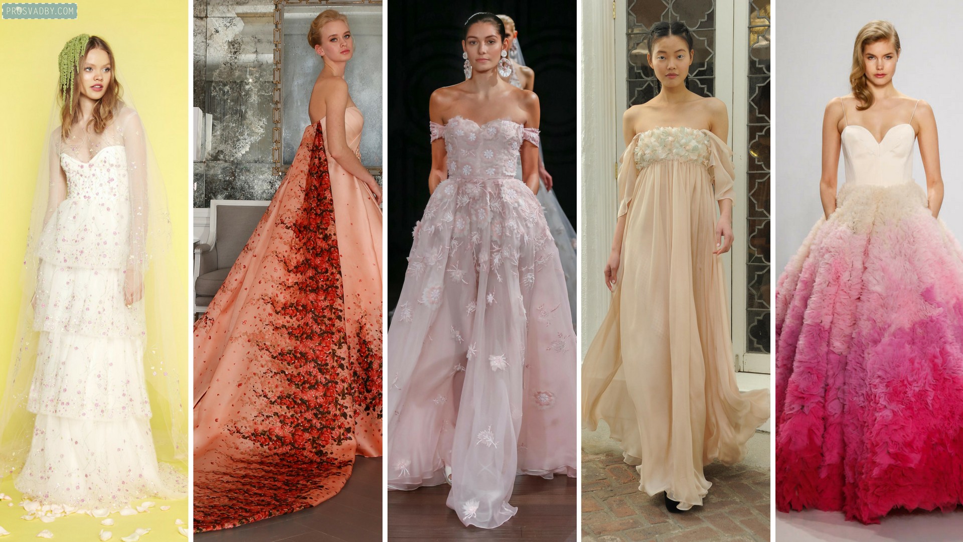 Дизайнеры свадебных платьев смело используют пантоновские фешн-цвета в своих коллекциях.
